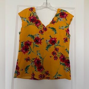 Express Floral Yellow Women's Top
